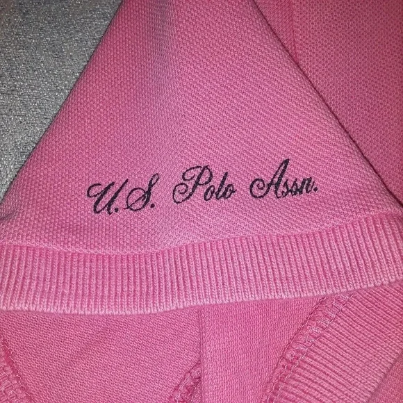 Pink US Polo Assn Golf Shirt Size Large - Picture 5 of 8